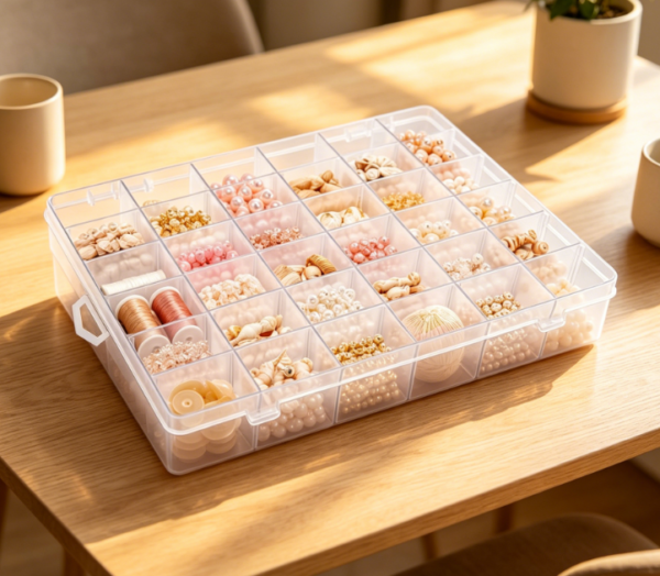 36 Compartment Storage Box With Adjustable Dividers (2 Pack)