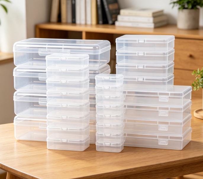 28 Piece Mixed Size Clear Storage Box Set Image 2