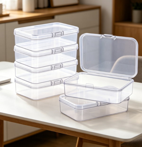 6 Piece Set Of Mini Clear Multipurpose Storage Boxes