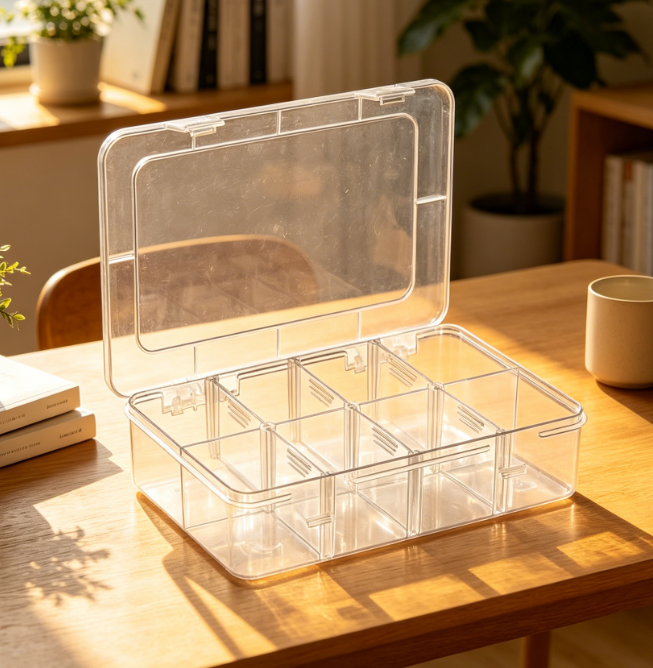 8 Compartment Storage Box With Removable Dividers And Labels (2 Pack) Image 2