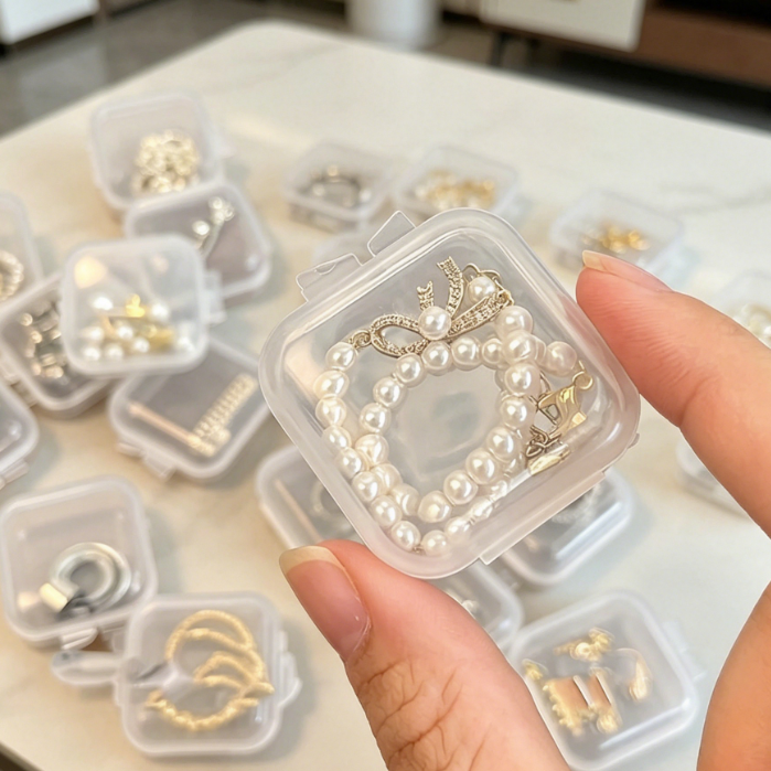 40 Pack Of Mini Clear Storage Boxes For Jewelry And Small Items