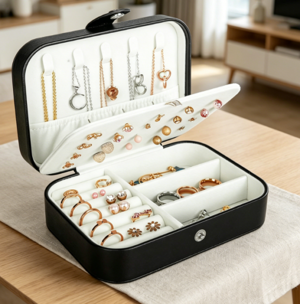 Portable Double Layer Travel Jewelry Box