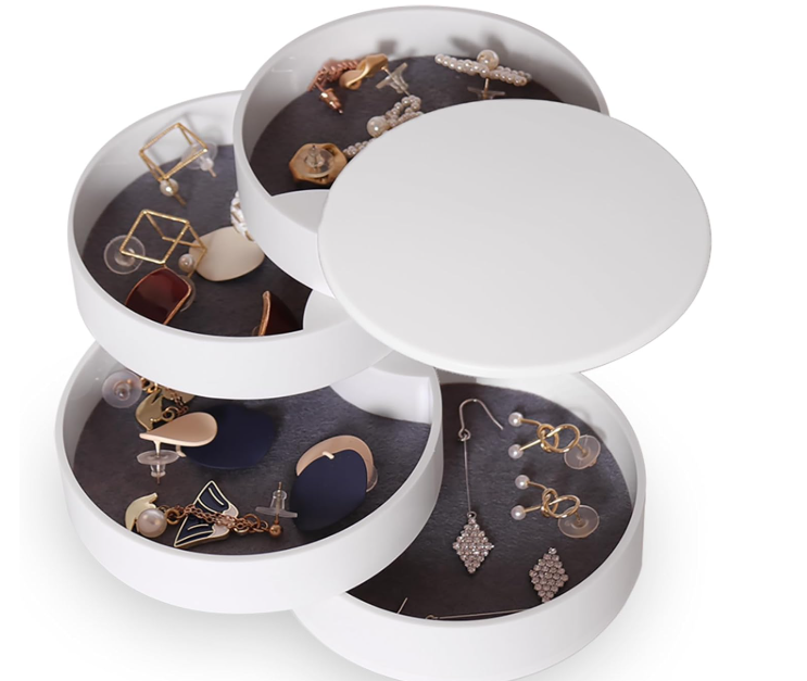 5 Tier Rotating Jewelry Box With Lid