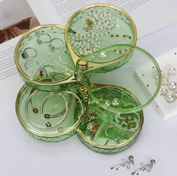 4 Tier Rotating Transparent Jewelry Box
