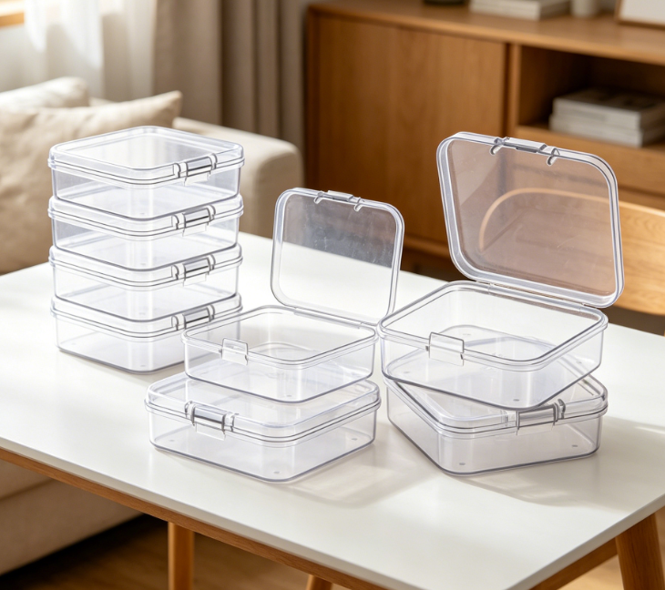 6 Piece Set Of Mini Clear Bead Storage Boxes Image 2