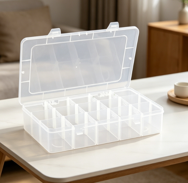 Multifunctional Clear Storage Box With 15 Large Compartments Image 2